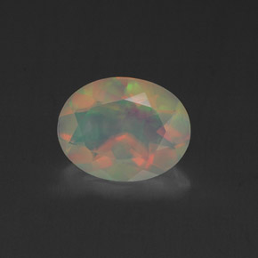 1,01 ctw natürlicher mehrfarbiger Opal, Oval Schliff, Transparent