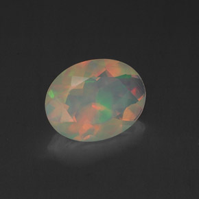 1,01 ctw natürlicher mehrfarbiger Opal, Oval Schliff, Transparent