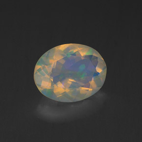 1,15 ctw natürlicher mehrfarbiger Opal, Oval Schliff, Transparent
