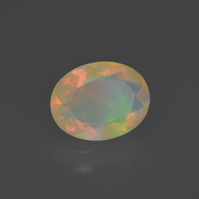 1,02 ctw natürlicher mehrfarbiger Opal, Oval Schliff, Transparent