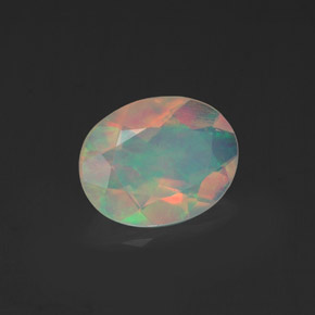 0,98 ctw natürlicher mehrfarbiger Opal, Oval Schliff, Transparent