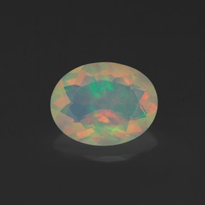 1,09 ctw natürlicher mehrfarbiger Opal, Oval Schliff, Transparent