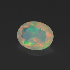 1,09 ctw natürlicher mehrfarbiger Opal, Oval Schliff, Transparent