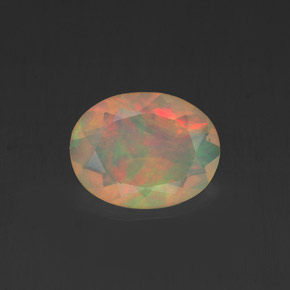 0,84 ctw natürlicher mehrfarbiger Opal, Oval Schliff, Transparent