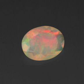 0,84 ctw natürlicher mehrfarbiger Opal, Oval Schliff, Transparent