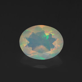 1,18 ctw natürlicher mehrfarbiger Opal, Oval Schliff, Transparent