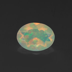 0,91 ctw natürlicher mehrfarbiger Opal, Oval Schliff, Transparent