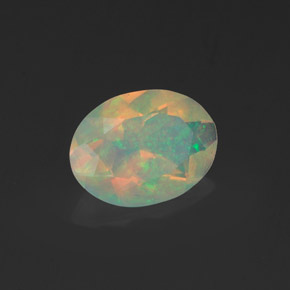 0,91 ctw natürlicher mehrfarbiger Opal, Oval Schliff, Transparent