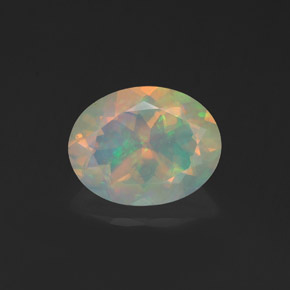 1,08 ctw natürlicher mehrfarbiger Opal, Oval Schliff, Transparent