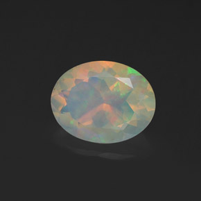 1,08 ctw natürlicher mehrfarbiger Opal, Oval Schliff, Transparent