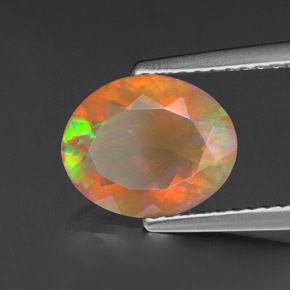 1,45 ctw natürlicher mehrfarbiger Opal, Oval Schliff, Transparent