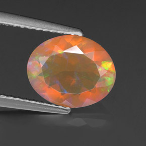 1,45 ctw natürlicher mehrfarbiger Opal, Oval Schliff, Transparent