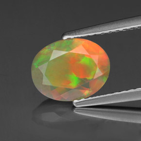 1,11 ctw natürlicher mehrfarbiger Opal, Oval Schliff, Transparent