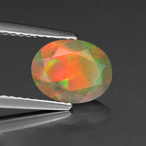 1,11 ctw natürlicher mehrfarbiger Opal, Oval Schliff, Transparent