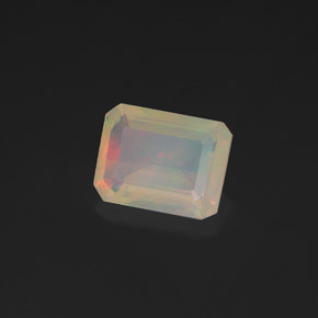1,36 ctw natürlicher mehrfarbiger Opal, Smaragdschliff, Transparent