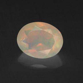 1,15 ctw natürlicher mehrfarbiger Opal, Oval Schliff, Lichtdurchlässig