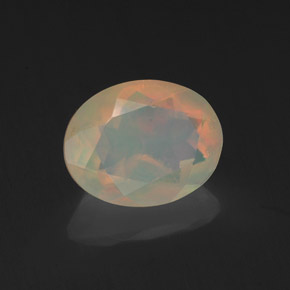 1,15 ctw natürlicher mehrfarbiger Opal, Oval Schliff, Lichtdurchlässig