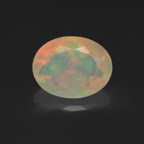 1,14 ctw natürlicher mehrfarbiger Opal, Oval Schliff, Transparent