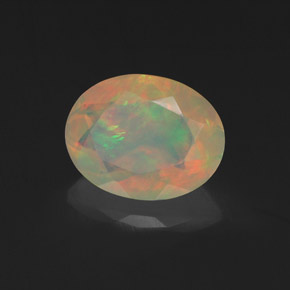 1,14 ctw natürlicher mehrfarbiger Opal, Oval Schliff, Transparent