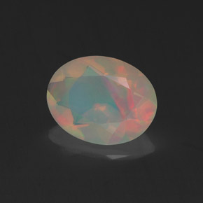 0,96 ctw natürlicher mehrfarbiger Opal, Oval Schliff, Transparent