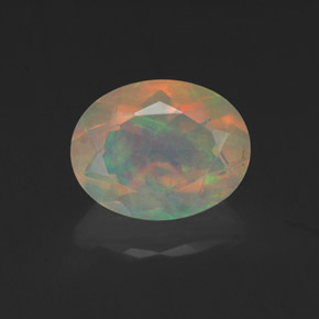 1,28 ctw natürlicher mehrfarbiger Opal, Oval Schliff, Transparent