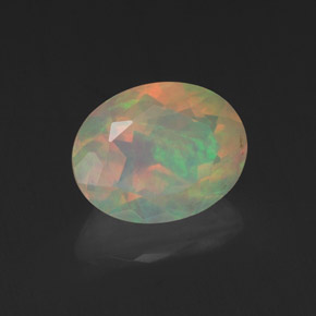 1,28 ctw natürlicher mehrfarbiger Opal, Oval Schliff, Transparent