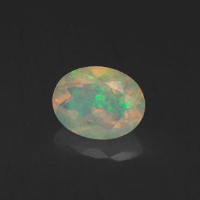 1,29 ctw natürlicher mehrfarbiger Opal, Oval Schliff, Transparent