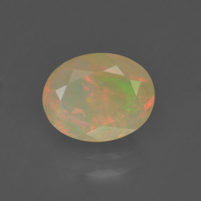 1,19 ctw natürlicher mehrfarbiger Opal, Oval Schliff, Lichtdurchlässig