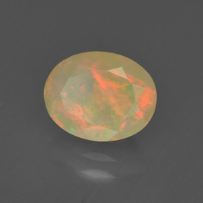 1,19 ctw natürlicher mehrfarbiger Opal, Oval Schliff, Lichtdurchlässig