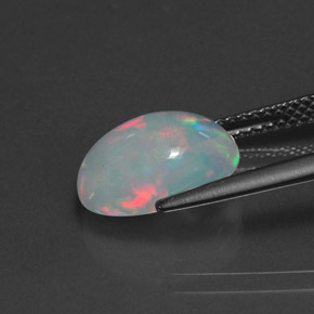 2,46 ctw natürlicher mehrfarbiger Opal, Oval Schliff, Transparent