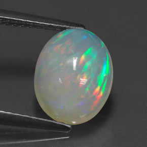 1,98 ctw natürlicher mehrfarbiger Opal, Transparent, Transparent / Lichtdurchlässig