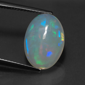 3,97 ctw natürlicher mehrfarbiger Opal, Oval Schliff, Transparent