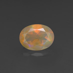0,88 ctw natürlicher mehrfarbiger Opal, Oval Schliff, Transparent
