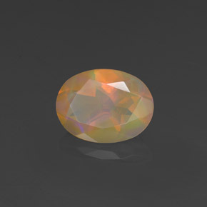 0,88 ctw natürlicher mehrfarbiger Opal, Oval Schliff, Transparent