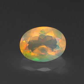 0,95 ctw natürlicher mehrfarbiger Opal, Oval Schliff, Transparent