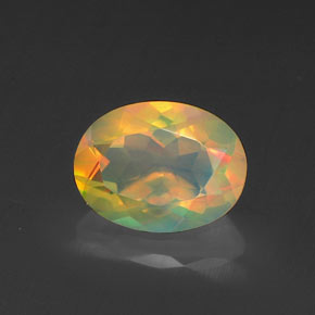 0,95 ctw natürlicher mehrfarbiger Opal, Oval Schliff, Transparent