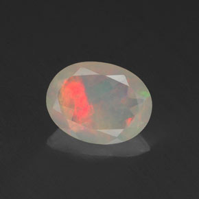 0,64 ctw natürlicher mehrfarbiger Opal, Oval Schliff, Transparent