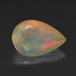 1,84 ctw natürlicher mehrfarbiger Opal, Birnenform, Transparent