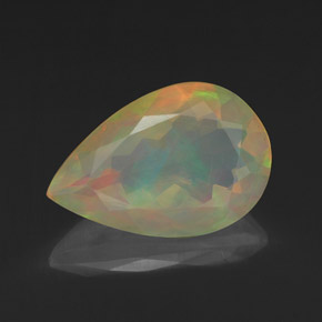 1,84 ctw natürlicher mehrfarbiger Opal, Birnenform, Transparent