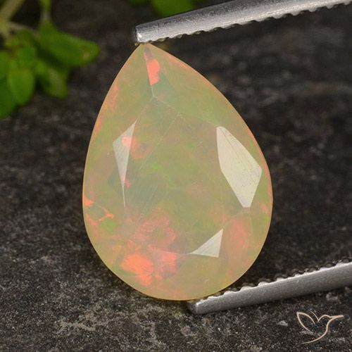 1.75ct Natürlicher Mehrfarbig Opal, Birnenform, Transparent
