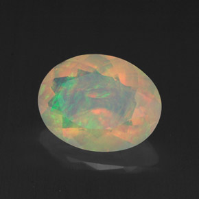 1,71 ctw natürlicher mehrfarbiger Opal, Oval Schliff, Transparent