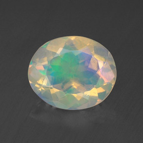 1,28 ctw natürlicher mehrfarbiger Opal, Oval Schliff, Transparent