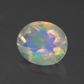 1,28 ctw natürlicher mehrfarbiger Opal, Oval Schliff, Transparent