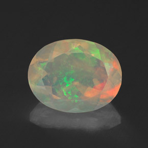 1,34 ctw natürlicher mehrfarbiger Opal, Oval Schliff, Transparent