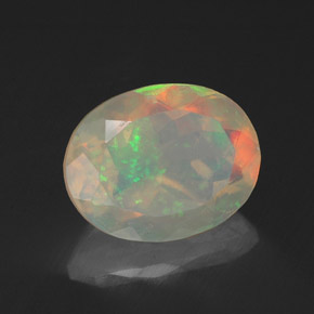 1,34 ctw natürlicher mehrfarbiger Opal, Oval Schliff, Transparent