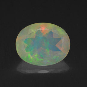 1,58 ctw natürlicher mehrfarbiger Opal, Oval Schliff, Transparent