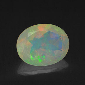 1,58 ctw natürlicher mehrfarbiger Opal, Oval Schliff, Transparent