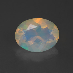 1,07 ctw natürlicher mehrfarbiger Opal, Oval Schliff, Transparent
