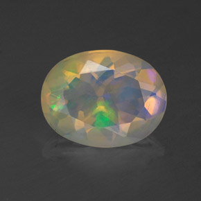 1,12 ctw natürlicher mehrfarbiger Opal, Oval Schliff, Transparent