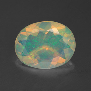 1,38 ctw natürlicher mehrfarbiger Opal, Oval Schliff, Transparent